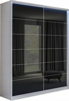 SZAFA PRZESUWNA 160 x 250 BIAŁA LACOBEL CZARNY