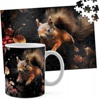 ZESTAW KUBEK + PUZZLE 110EL - ZWIERZĘTA DZIKIE LEŚNE WIEWIÓRKA