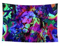 Dekoracja ŚCIENNA UV OBRAZ Fluorescencyjny ODBLASK 150x150cm XL Lew