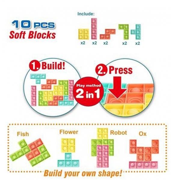 Gra TETRIS silikonowe klocki PUSH POP BUBBLE zdjęcie 2