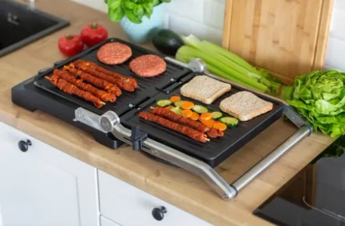 Grill elektryczny MPM 2000W NIEZALEŻNE TERMOSTATY na Arena.pl