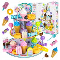 PATERA DLA DZIECI DUŻY ZESTAW PRZEKĄSKI CIASTKA CUKIERKI LODY LIZAKI 44el