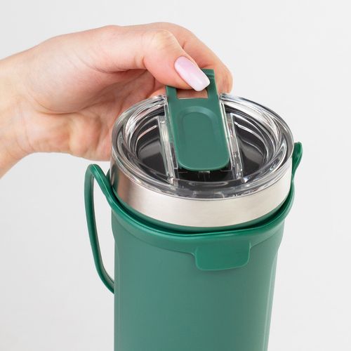 Kubek Termiczny Termos Duży 550Ml Na Herbatę Kawę Napój Podróżny Zielony na Arena.pl