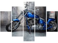 105CM 150CM OBRAZ 5 ELEM CHROMOWANY MOTOCYKL DRUK