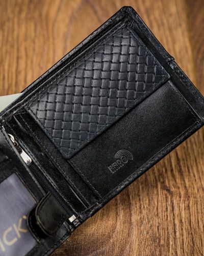 czarny portfel męski skórzany forever young® z przeszyciem na Arena.pl