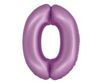 Balon foliowy cyfra "0" fioletowy matowy, 76 cm