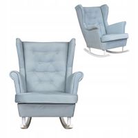 Fotel uszak Diana bujany skandynawski Family Meble pastelowy błękitny