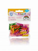 MINI SPINACZE DREW.KOLR.50SZT TĘCZ. KLAMERKI 8450
