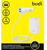 ND38_BD068W Budi - Ladowarka samochodowa 4x USB 4