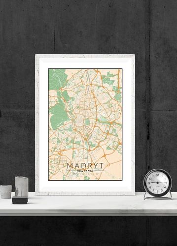 Madryt mapa kolorowa - plakat 20x30 cm na Arena.pl