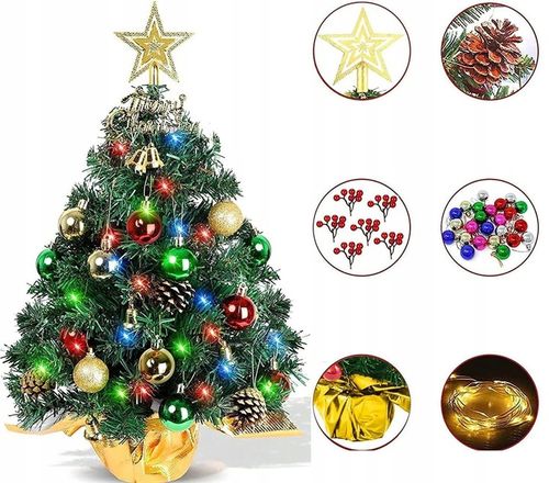 CHOINKA Z OŚWIETLENIEM LED 60cm MINI CHOINKA KOMPLET Z OŚWIETLENIEM CKZ na Arena.pl