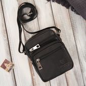 saszetka męska na ramię skórzana mała czarna paolo peruzzi t-133-bl