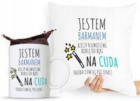 Zestaw Poduszka + Kubek Prezent Dla Barmana Z Nadrukiem Ze Zdjęciem