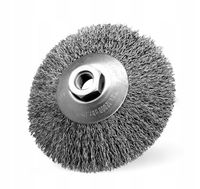 SZCZOTKA STOŻKOWA TARCZOWA GARNKOWA DRUCIANA DO SZLIFIERKI M14 120mm