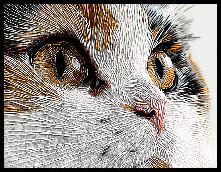 Plakat 65x50cm Nitkowany Kot zdjęcie 2