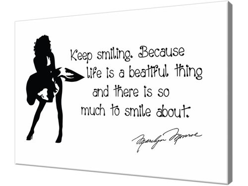 Obraz z napisem Keep smiling 90x60cm na Arena.pl