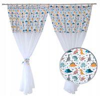 Firana dziecięca dla chłopca DINOZAURY T-REX kolorowe 300x160