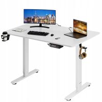 Biurko z regulacja wysokości elektryczne białe