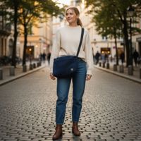 Torebka Sztruksowa w kolorze Granatowym