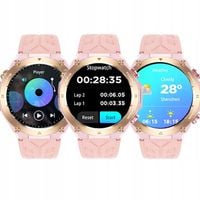 SMARTWATCH DAMSKI GPS MENU PL WODOODPORNY SPORT SMART WATCH ROZMOWY PULS BP