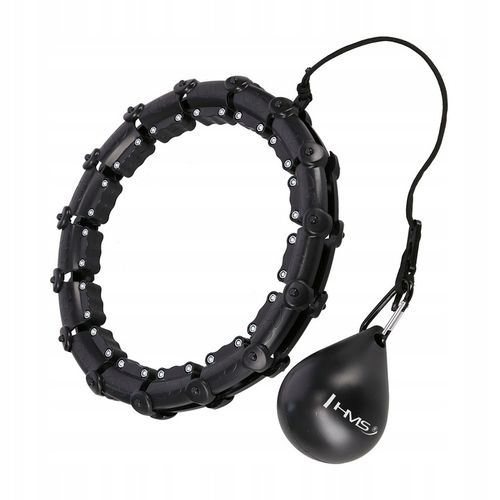 HULA HOP PLUS SIZE BLACK Z WYPUSTKAMI I OBCIĄŻNIKIEM HMS HHW11 DUŻE KOŁO na Arena.pl