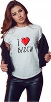 Koszulka z nadrukiem dla babci I LOVE BABCIA