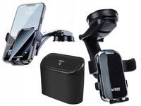 HOLDER CHWYTAK NA TELEFON DO SAMOCHODU DO SZYBY KOKPITU I MINI ŚMIETNICZKA