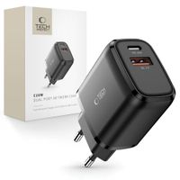 TECH-PROTECT ŁADOWARKA SIECIOWA 2-PORTOWA 20W USB-C/A CZARNA