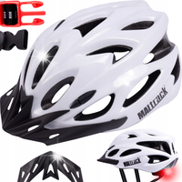 KASK ROWEROWY MĘSKI DAMSKI MTB REGULOWANY SPORTOWY WYGODNY Z LAMPKĄ 58-61CM