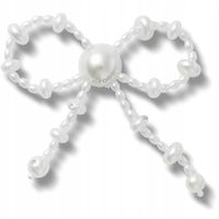 Crocs Przypinka Ozdoba Charms Jibbitz Do Butów White Large Pearl Beaded Bow