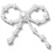 Crocs Przypinka Ozdoba Charms Jibbitz Do Butów White Large Pearl Beaded Bow