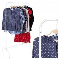 Wieszak Stojący Metalowy Na Ubrania Biały Stojak Podłogowy Do
