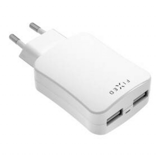 Ładowarka do sieci FIXED 2x USB, 24W (FIXC-2U-WH) Biała na Arena.pl