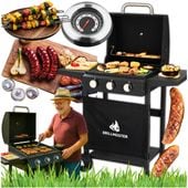 Grill gazowy ogrodowy 3 palniki 9kW na butlę gazową POKRYWA TERMOMETR