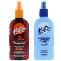 Malibu SPF2 Olejek Brązujący 200ml + Balsam W Sprayu Po Opalaniu 200ml