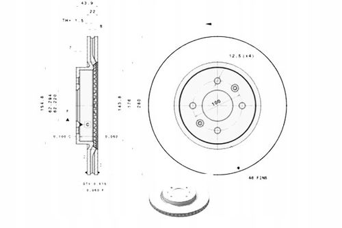 TARCZA HAM PRZOD 280X22 V BREMBO na Arena.pl