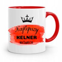 Dla Kelnera Kubek Czerwony Najlepszy Na Świecie Z Nadrukiem Ze Zdjęciem