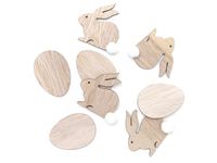 DREWNIANE KRÓLICZKI I JAJKA 4 CM 8 SZTUK NATURALNE DPDN-165 DP CRAFT