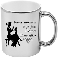 KUBEK SREBRNY PREZENT DLA EMERYTA EMERYTKI POŻEGNANIE W PRACY URODZINY