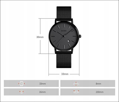 Zegarek damski SKMEI bransoleta mesh datownik czytelna tarcza na Arena.pl