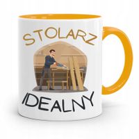 Kubek Żółty Prezent Dla Stolarza Stolarz Idealny Z Nadrukiem Ze Zdjęciem