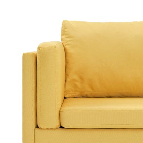 Sofa Narożna, Żółta, Materiałowa na Arena.pl
