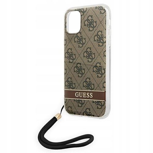 Guess Etui do iPhone 11 brązowy hardcase 4G Print na Arena.pl