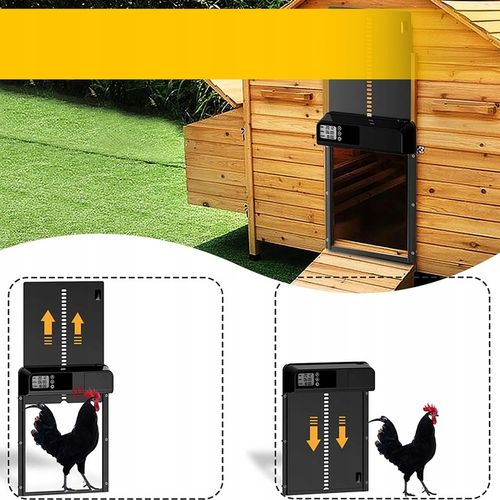 AUTOMATYCZNE DRZWI DO KURNIKA OTWIERANIE DRZWI Z TIMEREM METALOWE CZUJNIK na Arena.pl