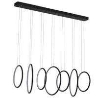 LAMPA wisząca MDECO SLIM/000018/4000/B metalowa OPRAWA listwa LED 130W 4000K zwis pierścienie rings czarne