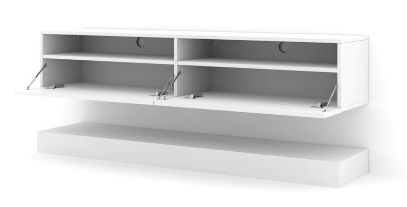Szafka RTV DUO 160 cm wisząca biały mat zdjęcie 2
