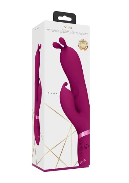Gada - Vibrating Bunny Ear G-Spot Rabbit with Pulse Wave Shaft zdjęcie 2
