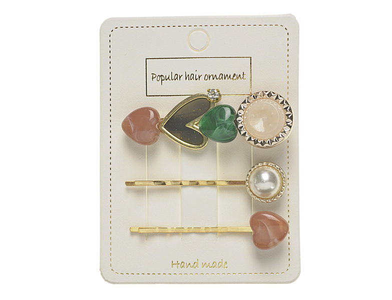 Komplet 3 spinek do włosów serduszka zdjęcie 1