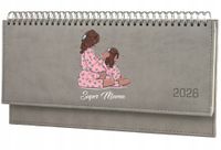 Terminarz dla mamy twój napis 2026 tygodniowy kalendarz leżący biurkowy