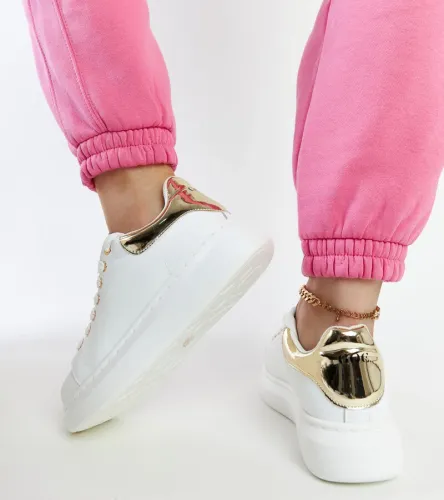 Białe sneakersy na platformie GOE LL2N4011 36 na Arena.pl